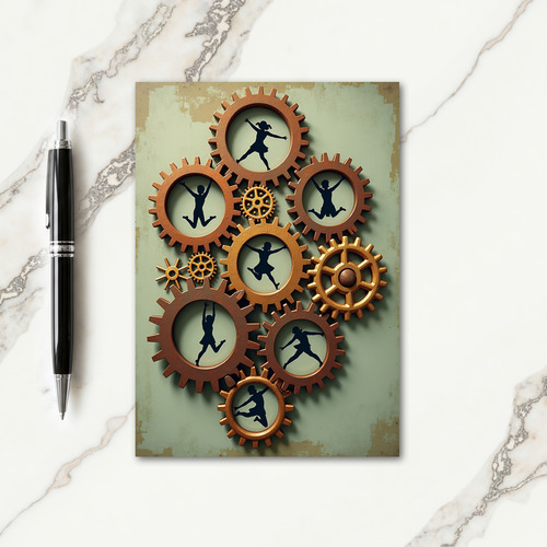 Festive Action Silhouettes Card