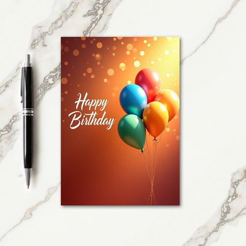 Festive Amber Birthday Card