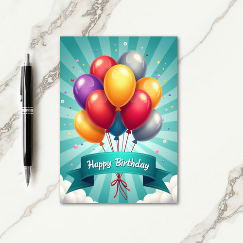 Festive Balloon Cluster Card