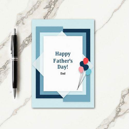 Festive Balloon Fathers Day Card