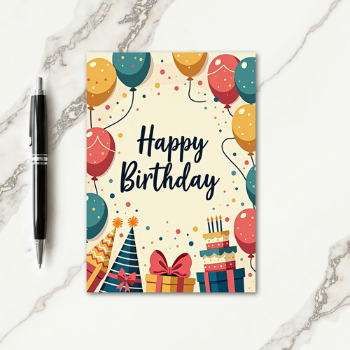 Festive Balloon Party Card