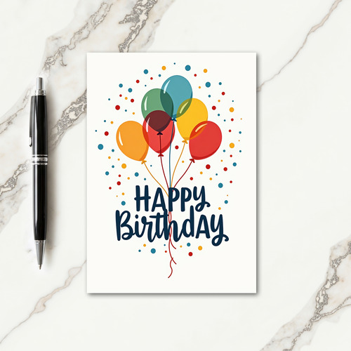 Festive Balloons Birthday Card