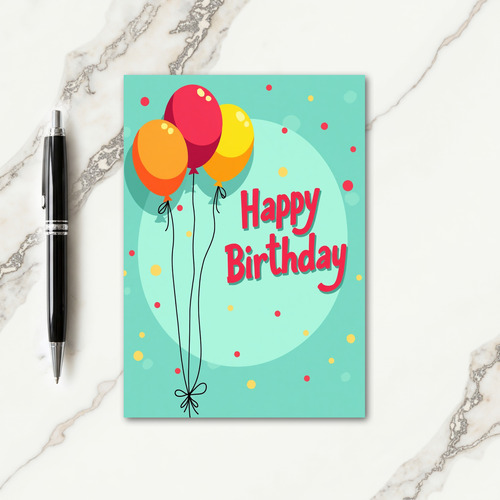 Festive Balloons Message Card