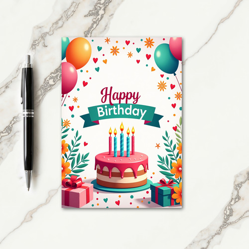 Festive Banner Birthday Card