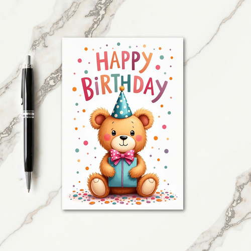 Festive Bear Hat Card