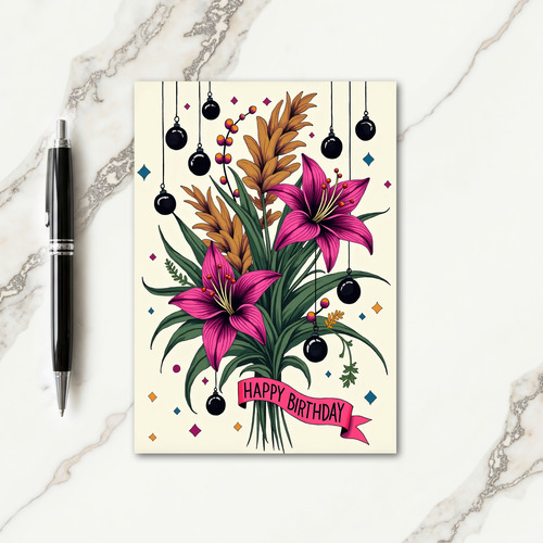Festive Berry Bloom Birthday Card