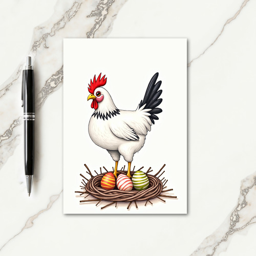 Festive Bird And Eggs Card