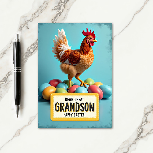 Festive Bird And Eggs Greeting Card