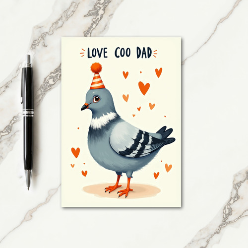 Festive Bird Fathers Day Card