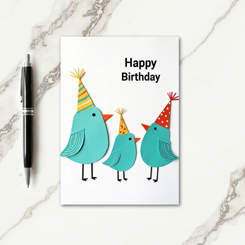 Festive Bird Trio Card
