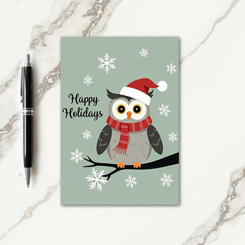 Festive Bird Winter Scene Card