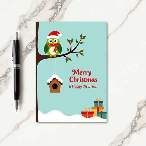 Festive Birdie Christmas Card