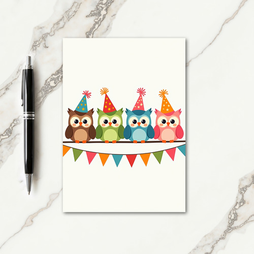 Festive Birds Hat Card