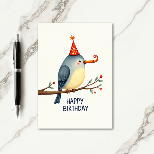 Festive Birdy Birthday Card