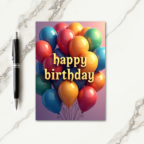 Festive Birthday Balloon Cluster Card