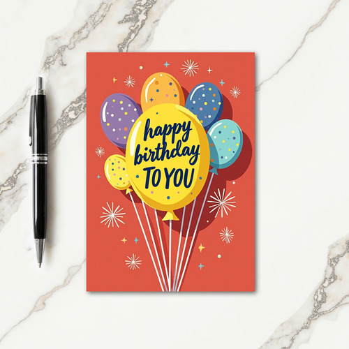 Festive Birthday Balloon Confetti Card
