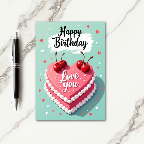 Festive Birthday Berry Cake Card