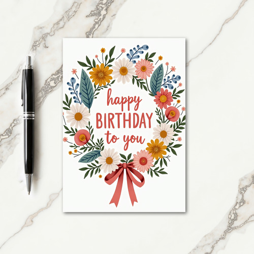 Festive Birthday Botanical Art Card