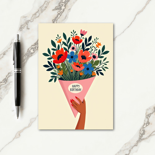 Festive Birthday Bouquet Card