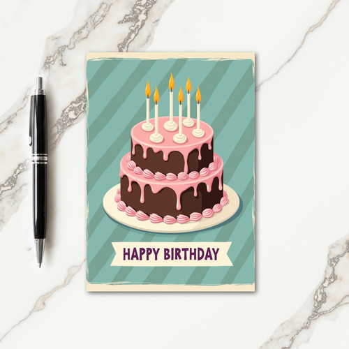 Festive Birthday Cake Candles Card