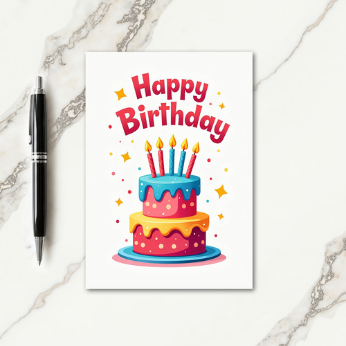 Festive Birthday Candle Art Card
