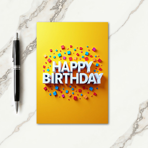 Festive Birthday Cube Burst Card