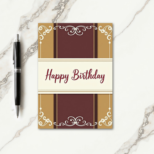 Festive Birthday Elegant Script Card