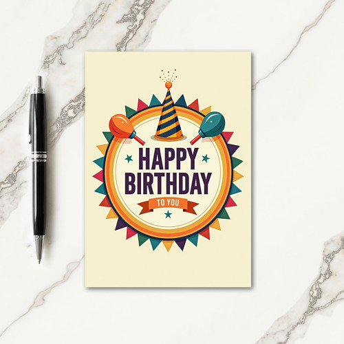 Festive Birthday Emblem Card