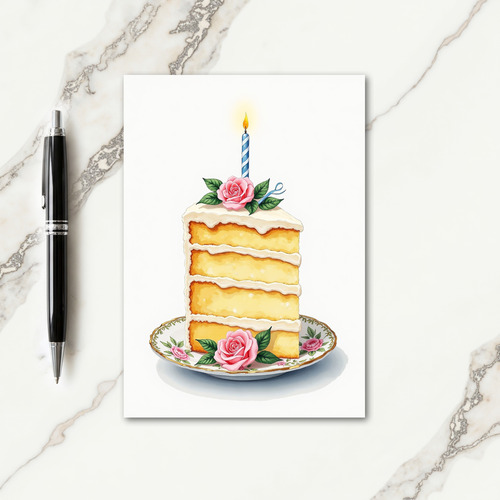 Festive Birthday Frosted Cake Card