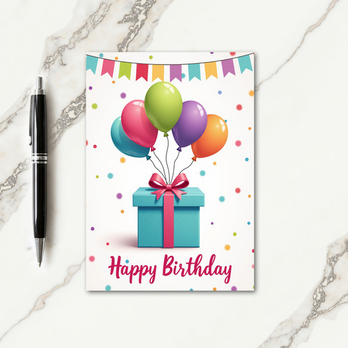 Festive Birthday Gift Box Card