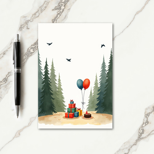 Festive Birthday Gift Stack Card
