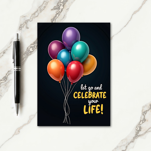 Festive Birthday Glossy Spheres Card
