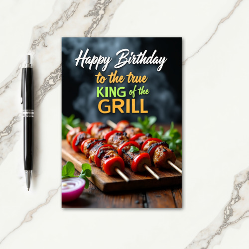 Festive Birthday Grilled Skewers Card