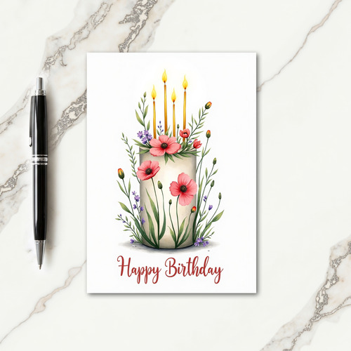 Festive Birthday Illustration Card