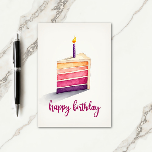Festive Birthday Ombre Cake Card