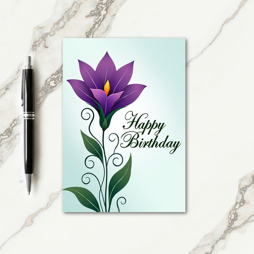 Festive Birthday Ornate Flower Card