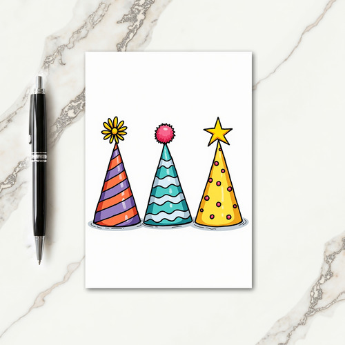 Festive Birthday Outlined Hat Card