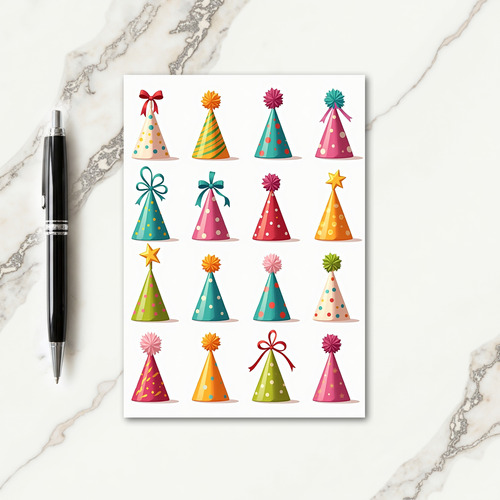 Festive Birthday Patterned Hats Card