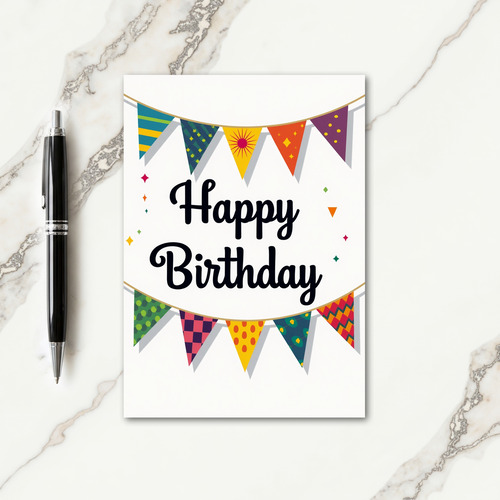 Festive Birthday Pennant Card