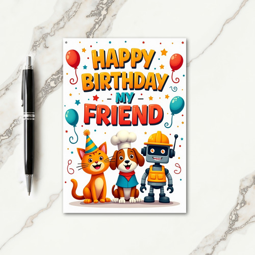 Festive Birthday Pet Card
