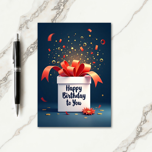 Festive Birthday Ribbon Card