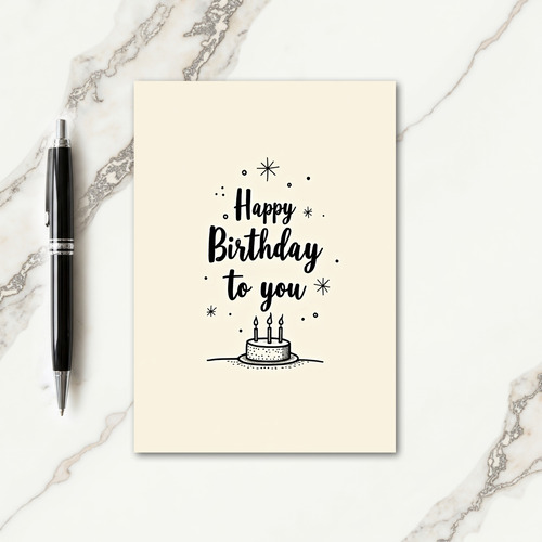 Festive Birthday Sketch Card