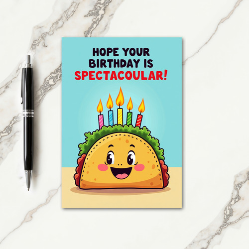 Festive Birthday Smiling Food Card