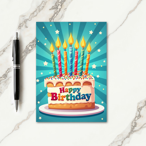 Festive Birthday Sprinkle Cake Card