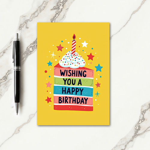 Festive Birthday Sprinkled Cake Card