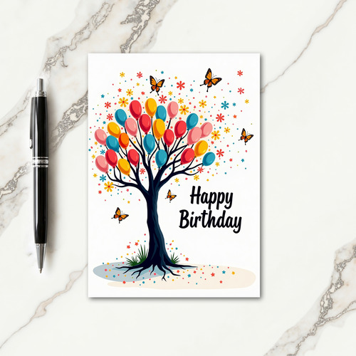 Festive Birthday Tree Card