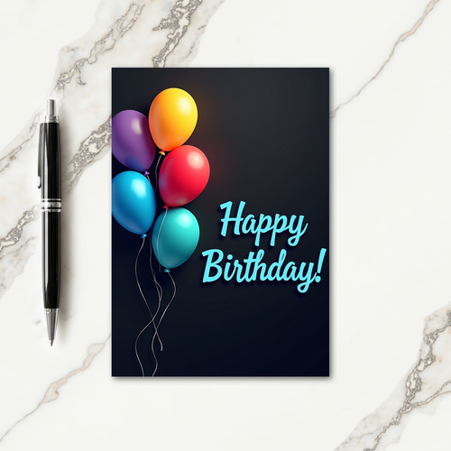 Festive Birthday Vibrant Balloons Card