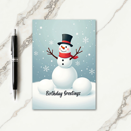 Festive Birthday Winter Scene Card