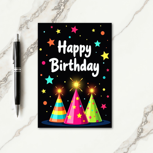 Festive Black Birthday Card