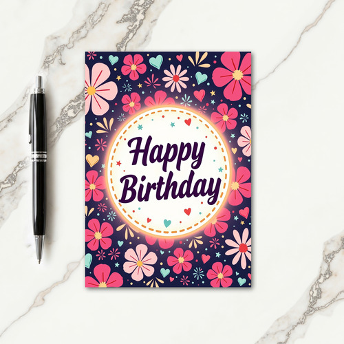 Festive Bloom Birthday Card